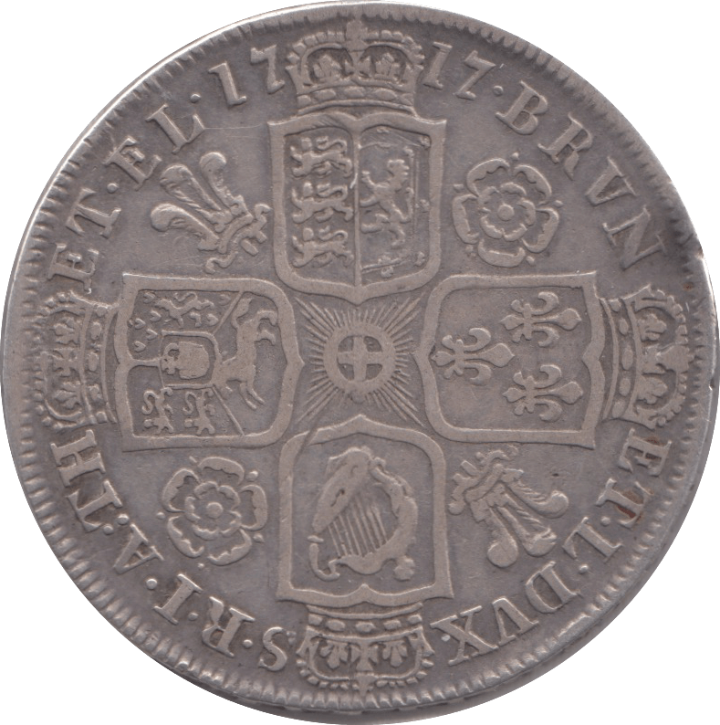 1717 HALFCROWN ( VF )