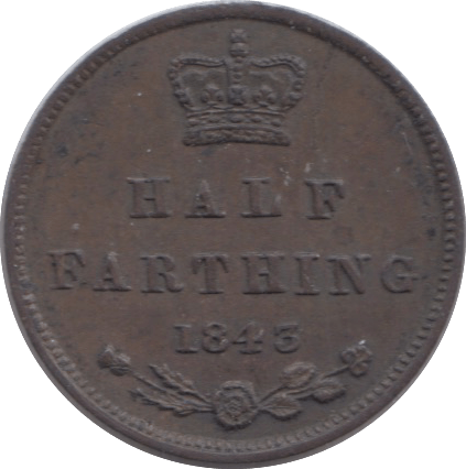 1843 HALF FARTHING ( EF ) 9 - Half Farthing - Cambridgeshire Coins