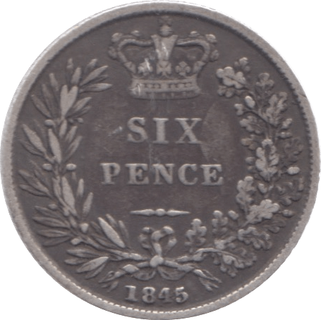 1845 SIXPENCE ( FINE ) 6 - Sixpence - Cambridgeshire Coins
