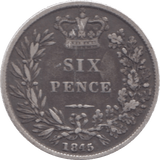 1845 SIXPENCE ( FINE ) 6 - Sixpence - Cambridgeshire Coins