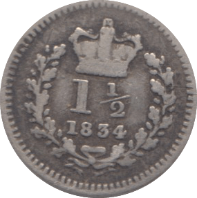 1834 THREE HALF PENCE ( FINE ) - Three Half Pence - Cambridgeshire Coins