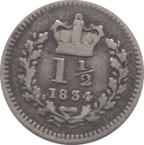 1834 THREE HALF PENCE ( FINE ) - Three Half Pence - Cambridgeshire Coins