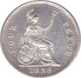 1838 FOURPENCE ( BU ) - Fourpence - Cambridgeshire Coins