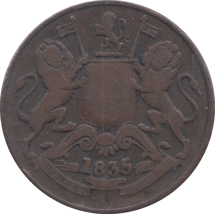 1835 HALF ANNA INDIA - WORLD COINS - Cambridgeshire Coins