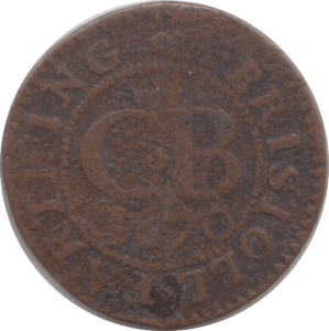 1670 FARTHING TOKEN BRISTOL ( REF 274 )