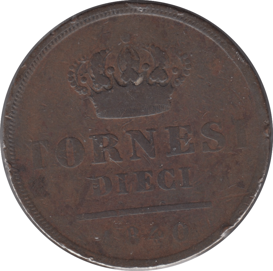 1840 NAPLES 10 TORNESI NAPLES - WORLD COINS - Cambridgeshire Coins