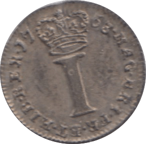 1763 MAUNDY ONE PENNY ( AUNC )