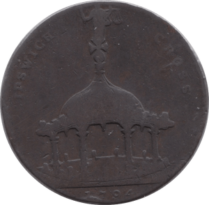 1794 HALFPENNY TOKEN SUFFOLK IPSWICH CROSS CONDERS MILLED DH35 ( REF 137 )