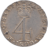 1800 MAUNDY FOURPENCE ( GVF )