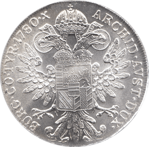 1780 SILVER THALER RESTRIKE MARIA THERESA