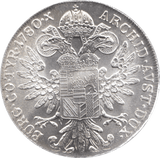 1780 SILVER THALER RESTRIKE MARIA THERESA
