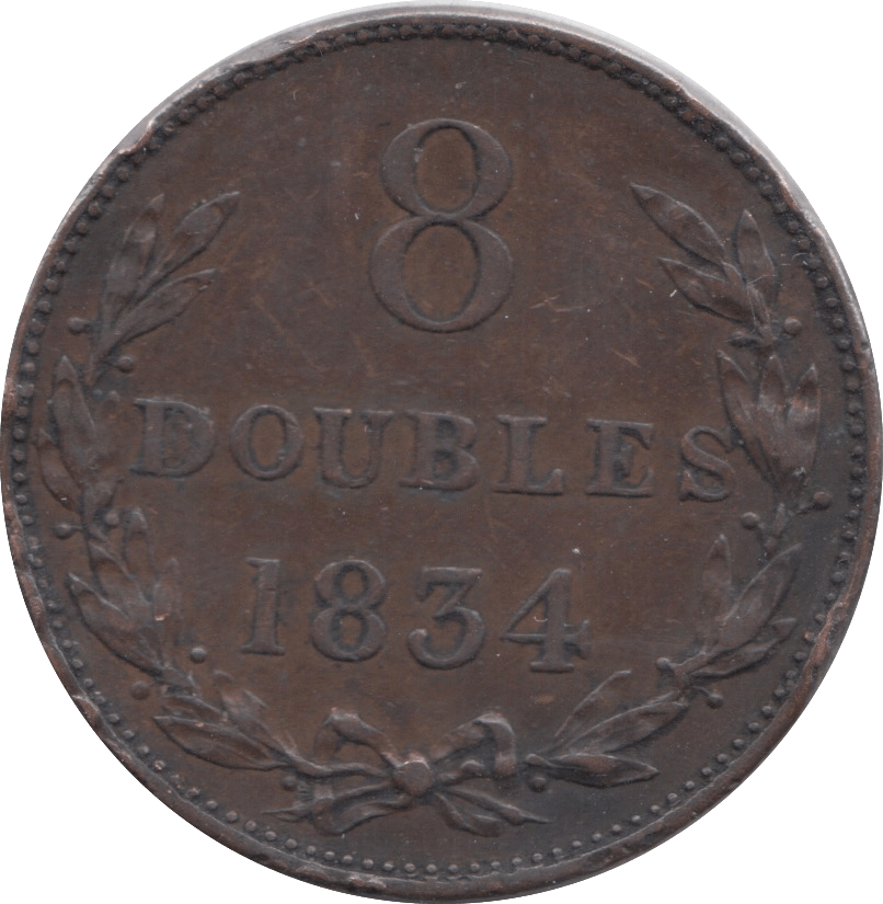 1834 8 DOUBLES GUERNSEY - WORLD COINS - Cambridgeshire Coins