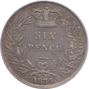 1834 SIXPENCE ( VF ) 8 - Sixpence - Cambridgeshire Coins