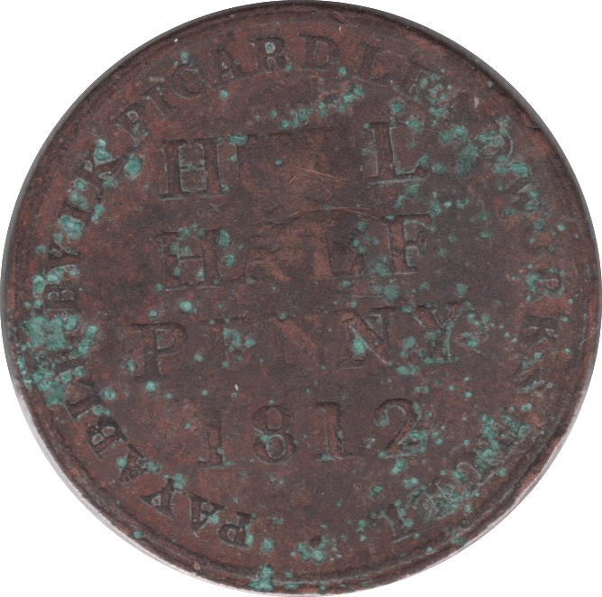 1812 HALF PENNY TOKEN HULL