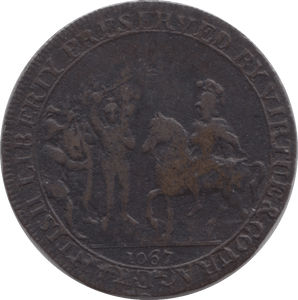 1795 HALFPENNY TOKEN KENT REAR OF SHIP DH14RR ( REF 78 )