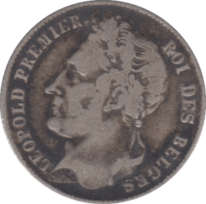 1838 1/2 FRANC BELGIUM - SILVER WORLD COINS - Cambridgeshire Coins