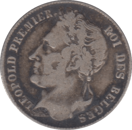 1838 1/2 FRANC BELGIUM - SILVER WORLD COINS - Cambridgeshire Coins