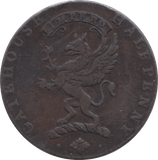 1793 HALFPENNY TOKEN KIRKCUDBRIGHT SCOTTS GATEHOUSE CREST AND GRIFFIN PLAIN DH1 ( REF 231 )