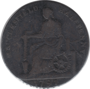 1791 HALF PENNY TOKEN MACCLESFIELD