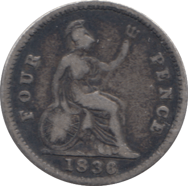 1836 FOURPENCE ( FAIR ) 8 - Fourpence - Cambridgeshire Coins