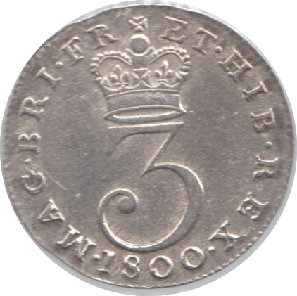 1800 MAUNDY THREEPENCE ( AUNC )