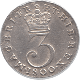 1800 MAUNDY THREEPENCE ( AUNC )