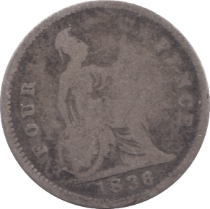 1836 FOURPENCE ( FAIR ) 9 - Fourpence - Cambridgeshire Coins