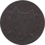 1792 HALFPENNY TOKEN ARMS OF NORWICH CASTLE AND LION DH15 ( REF 101 )