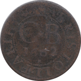 1662 FARTHING TOKEN BRISTOL ( REF 262 )