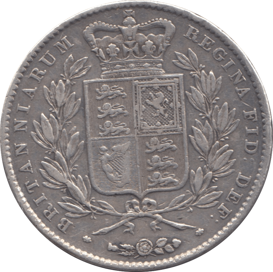 1844 CROWN ( GVF ) EX JEWELLERY PINHOLE 9 - Crown - Cambridgeshire Coins