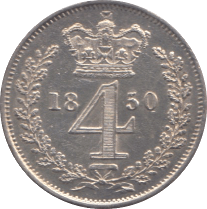 1850 MAUNDY FOURPENCE ( BU ) - Maundy Coins - Cambridgeshire Coins