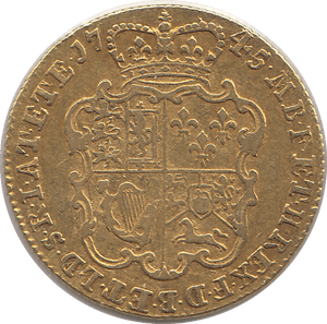 1745 GOLD ONE GUINEA GEORGE II