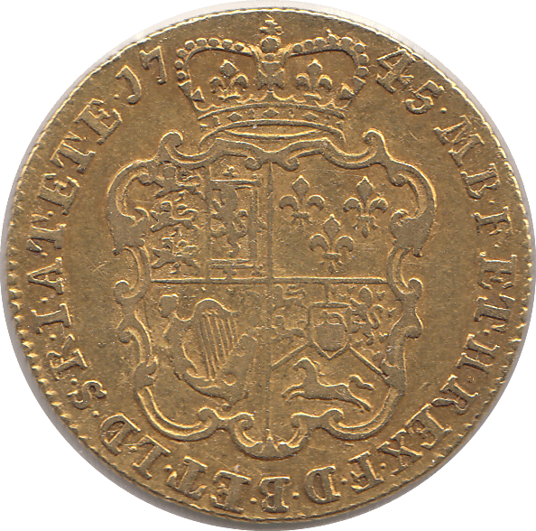 1745 GOLD ONE GUINEA GEORGE II