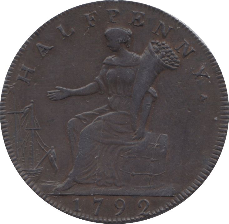 1792 LONDON & MIDDLESEX HALFPENNY TOKEN REF A1