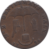 1794 HALFPENNY TOKEN NORFOLK GENTLEMANS WALK DH22 ( VF ) ( REF 87 )