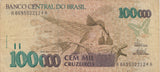 100000 CRUZEIROS BANCO CENTRAL DO BRASIL BRAZIL BANKNOTE REF 432
