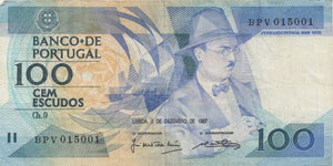100 ESCUDOS BANCO DE PORTUGAL PORTUGUESE BANKNOTE REF 435