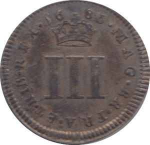 1686 MAUNDY THREEPENCE ( EF )