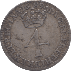 1689 MAUNDY FOURPENCE ( VF )