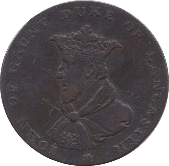 1794 HALFPENNY TOKEN LANCASTER ARMS JOHN OF GAUNT E.PARKERS BIRMINGHAM DH416 ( REF 67 )