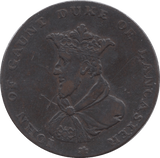 1794 HALFPENNY TOKEN LANCASTER ARMS JOHN OF GAUNT E.PARKERS BIRMINGHAM DH416 ( REF 67 )