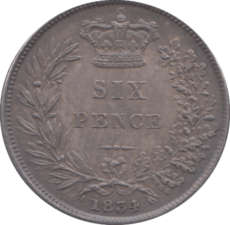 1834 SIXPENCE ( AUNC ) - Sixpence - Cambridgeshire Coins