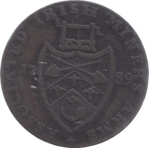 1789 IRISH MINERS HALFPENNY TOKEN