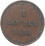 1830 GUERNSEY ONE DOUBLE - WORLD COINS - Cambridgeshire Coins