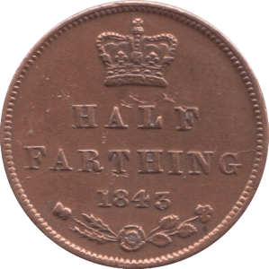 1843 HALF FARTHING ( GVF ) CLEANED 9 - Half Farthing - Cambridgeshire Coins