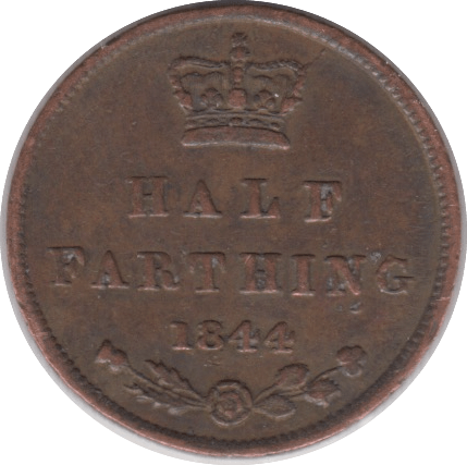 1844 HALF FARTHING ( FINE ) 2 - Half Farthing - Cambridgeshire Coins