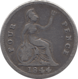 1844 FOURPENCE ( FAIR ) 2 - Fourpence - Cambridgeshire Coins