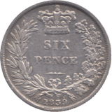 1839 SIXPENCE ( FINE ) 6 - Sixpence - Cambridgeshire Coins