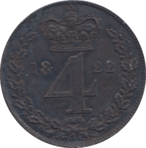 1822 MAUNDY FOURPENCE ( AUNC )