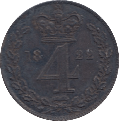 1822 MAUNDY FOURPENCE ( AUNC )